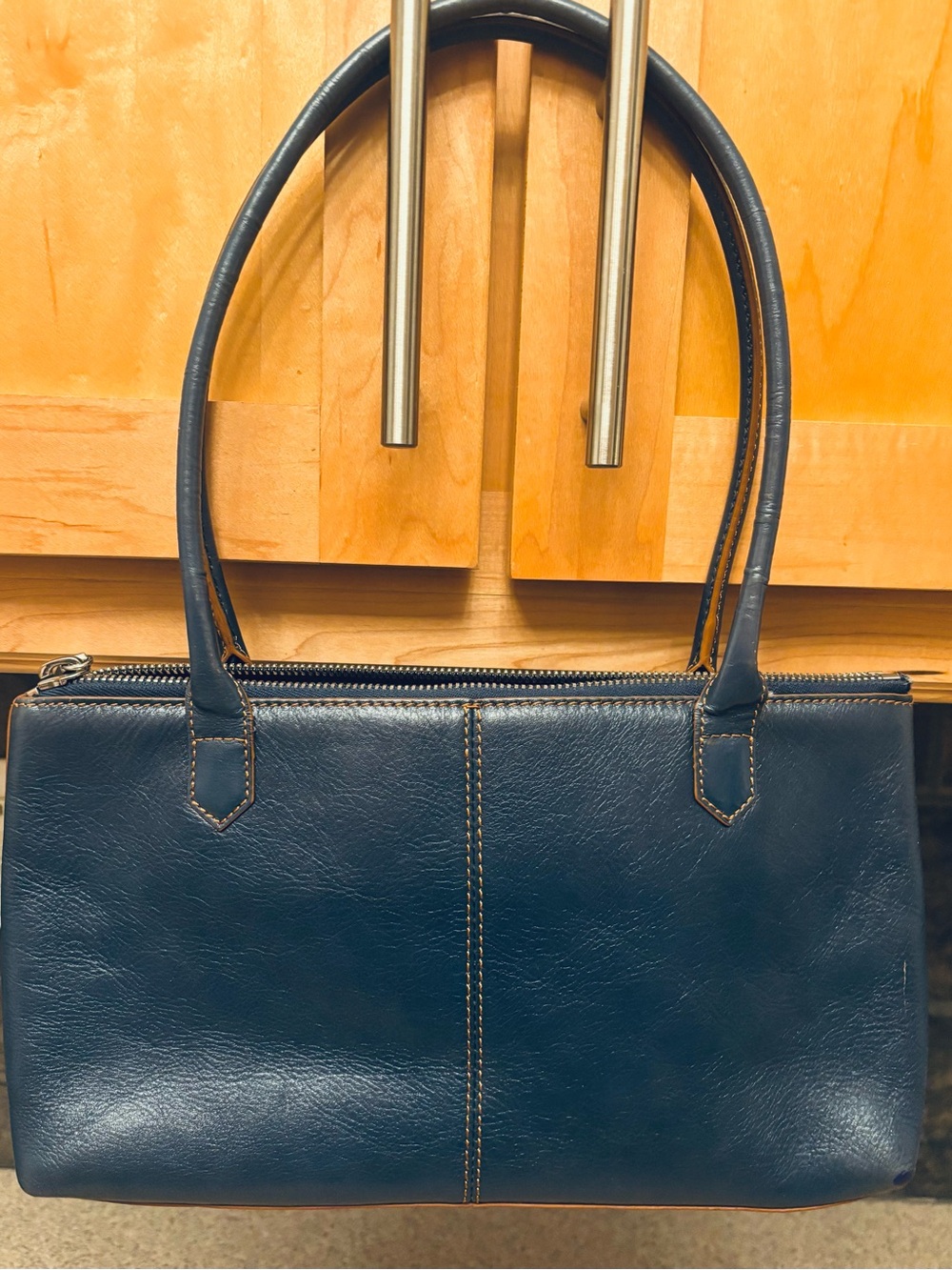 HOBO International Classic Navy Leather Shoulder Bag